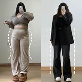 辣妹风微喇裤 300斤特大码 胖mm裤 子美式 黑色高腰显瘦牛仔裤 女新款