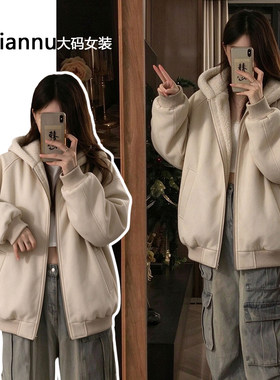 特大码胖mm甜美风百搭减龄棉服女
