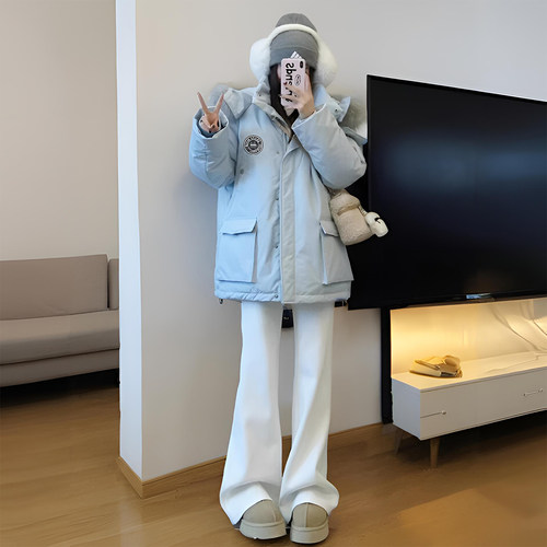 300斤特大码加厚保暖大毛领外套