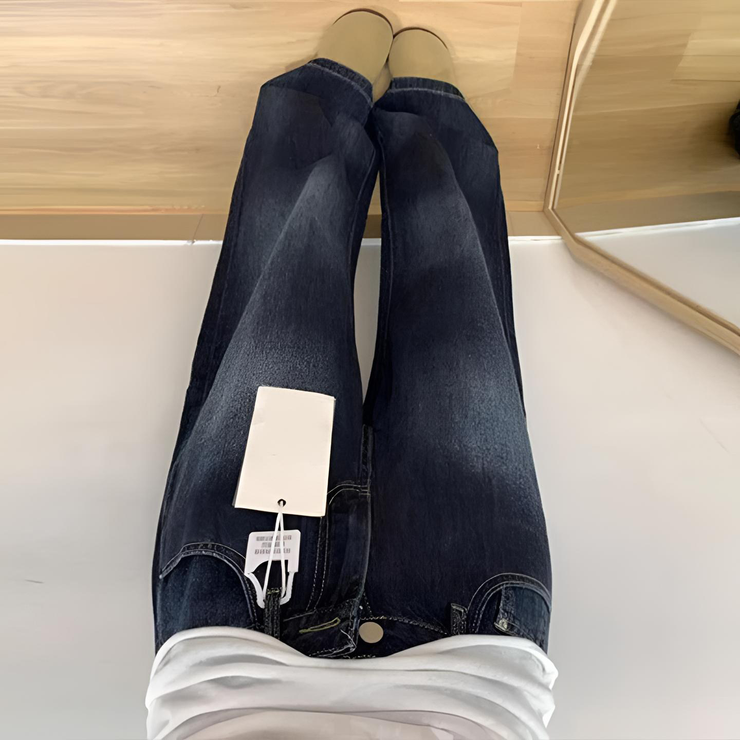 300斤特大码深蓝色复古水洗牛仔裤女胖mm高腰宽松显瘦学生阔腿裤,女装/女士精品,大码裤装,淘宝优惠券,粉丝福利购,淘宝优惠卷