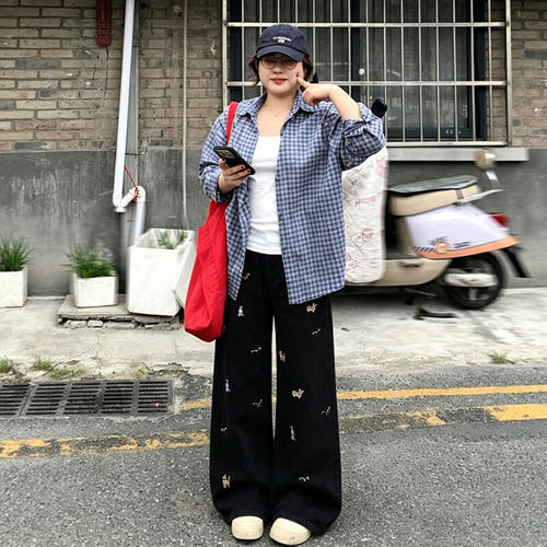 大码女装显瘦设计感超好看裤子女