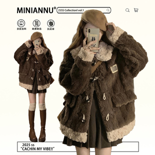 防寒保暖羊羔毛开衫 牛角扣加厚棉服上衣女冬季 外套 胖mm韩版 特大码