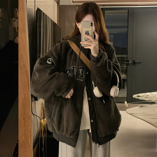 300斤特大码复古字母刺绣棉衣女