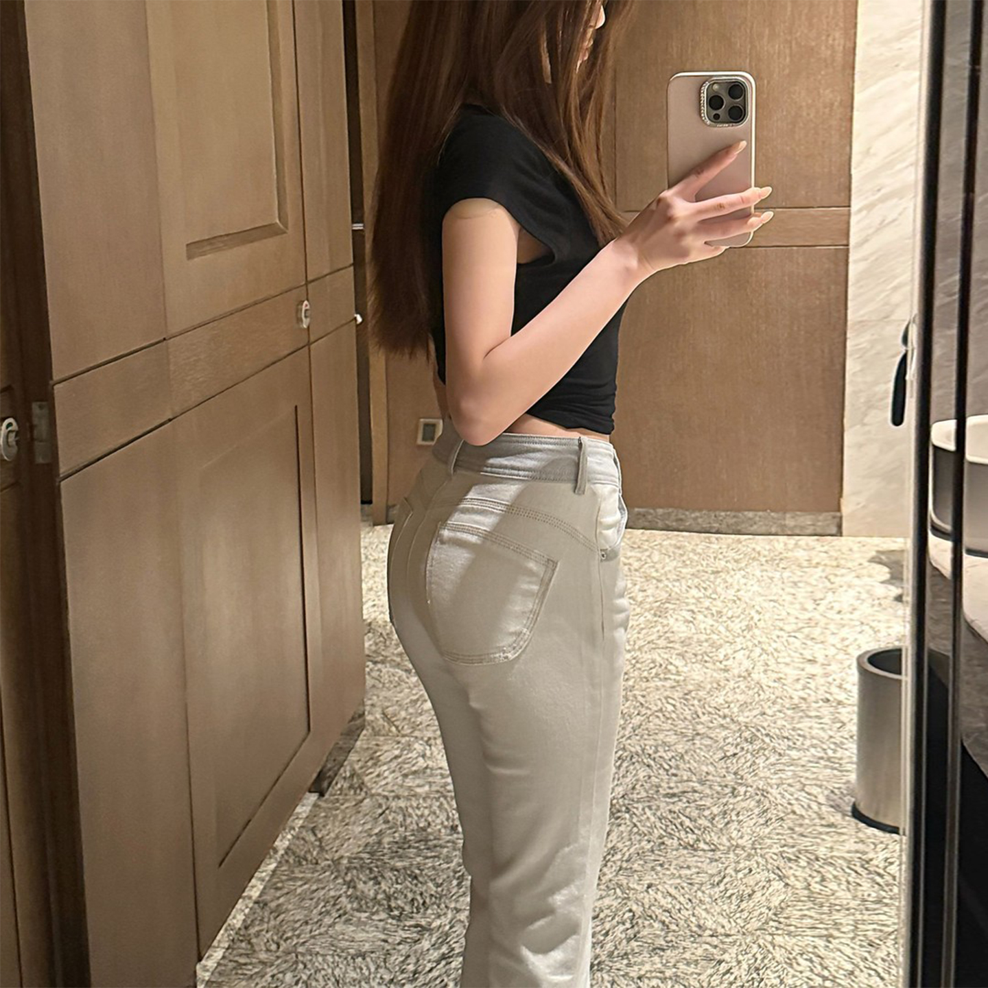 特大码胖mm美式高街慵懒风喇叭裤