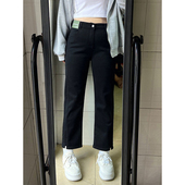 胖mm黑色直筒牛仔裤 裤 女夏季 300斤大码 新款 女装 子显瘦九分烟管裤