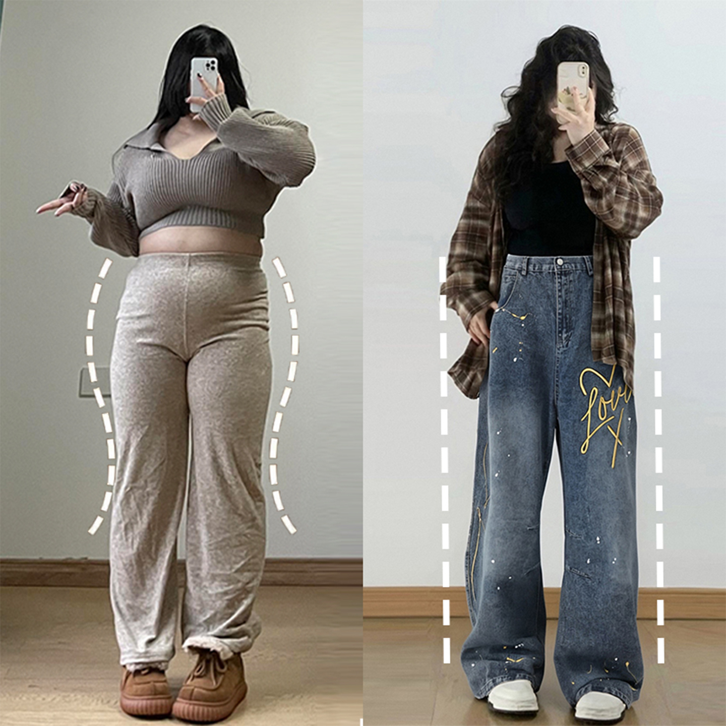 特大码胖mm美式vibe风设计感长裤