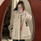 300斤特大码 加厚保暖连帽冲锋衣女胖mm韩系宽松显瘦学生棉服外套