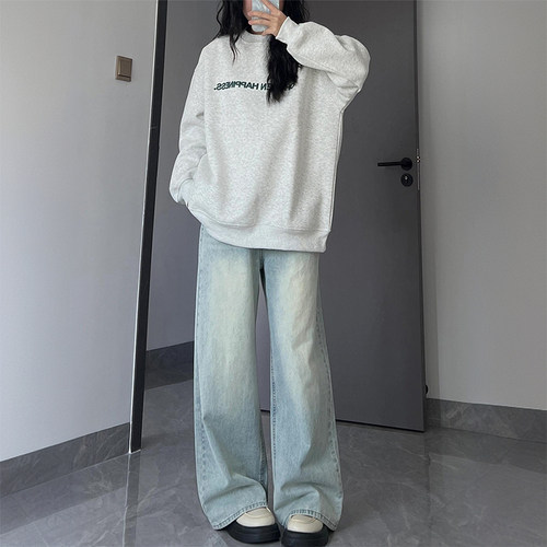 特大码女装ins韩版百搭牛仔裤女