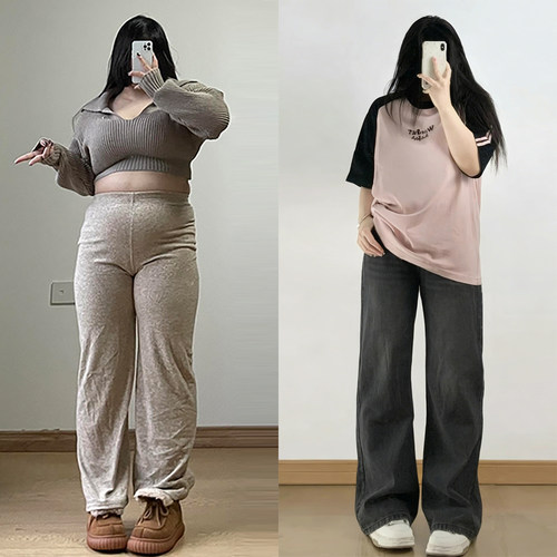 不贴腿宽松大码胖mm巨好看裤子女