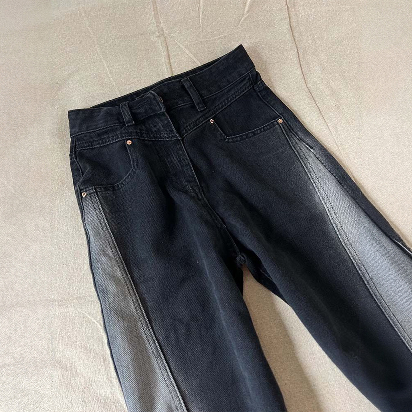 300斤大码女装美式渐变设计感牛仔裤女冬季胖mm宽松显瘦直筒裤子,女装/女士精品,大码裤装,淘宝优惠券,粉丝福利购,淘宝优惠卷