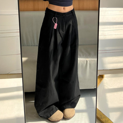 300斤特大码高腰学生直筒裤子女