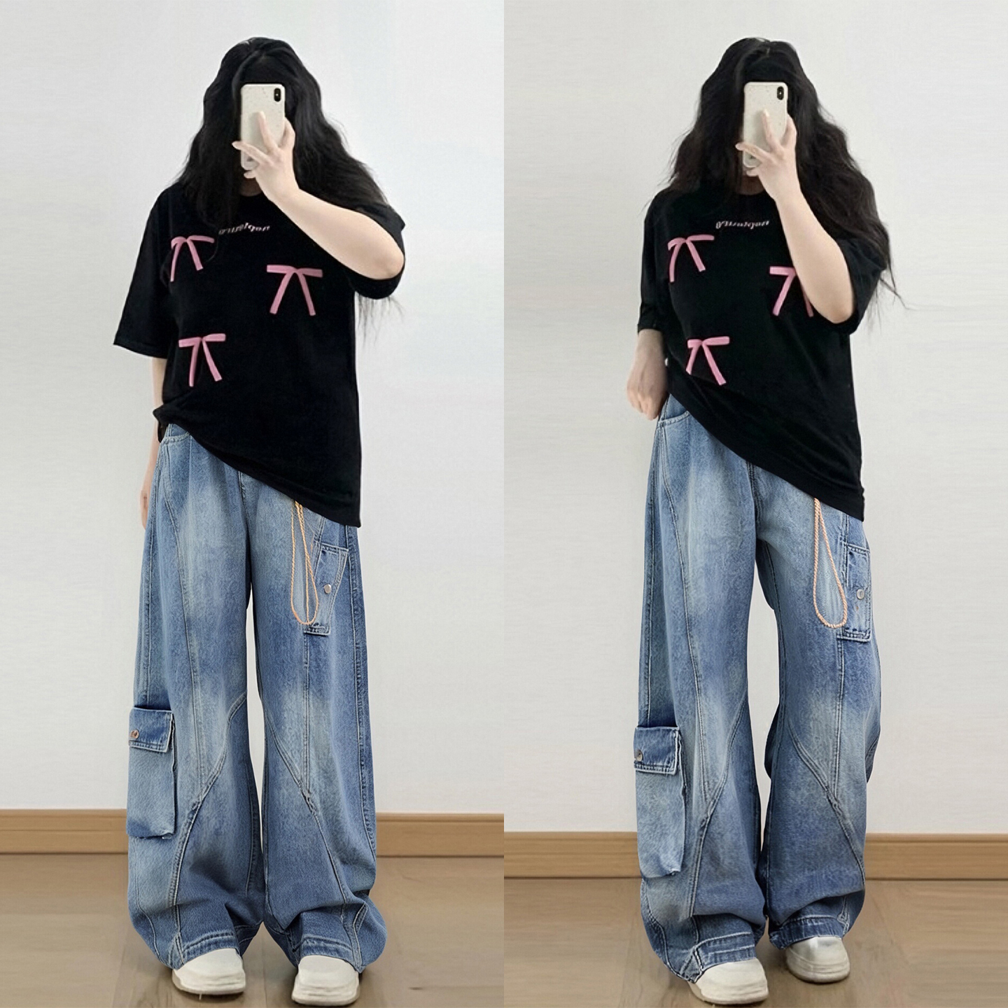 胖mm大码女装多口袋小众百搭裤子