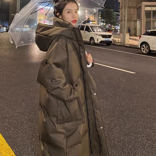 棉服女胖mm冬季 中长款 加厚显瘦百搭保暖棉衣外套女 女装 300斤大码