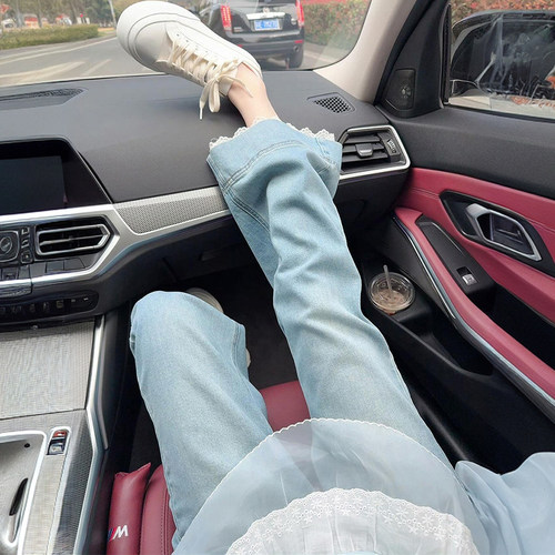 300斤特大码ins韩版百搭牛仔裤女