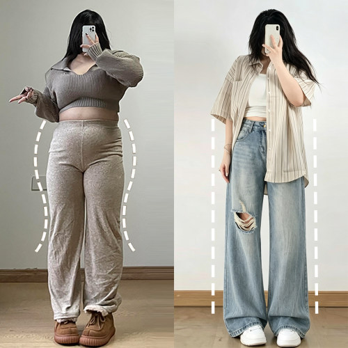 慵懒风显瘦大码胖mm巨好看裤子女