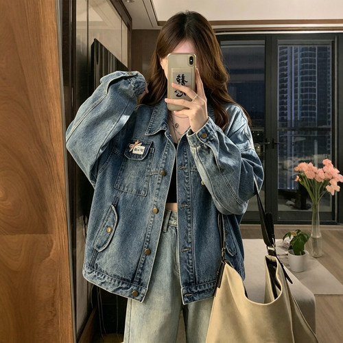 大码女装胖mm休闲翻领宽松外套女