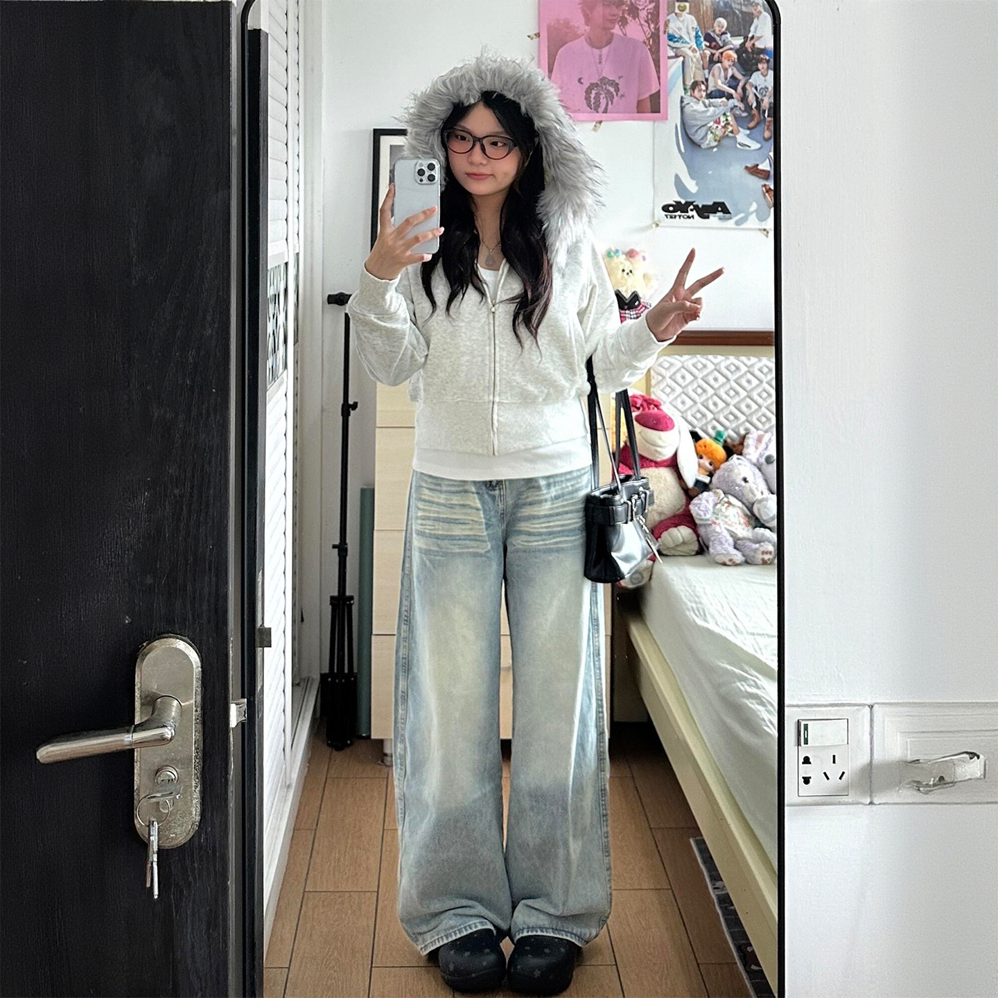 大码女装胖mm美式小众百搭裤子女