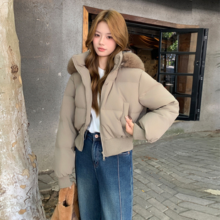 女装 冬装 胖mm大毛领加厚羽绒棉服女2025新款 巨好看 外套 爆款 大码