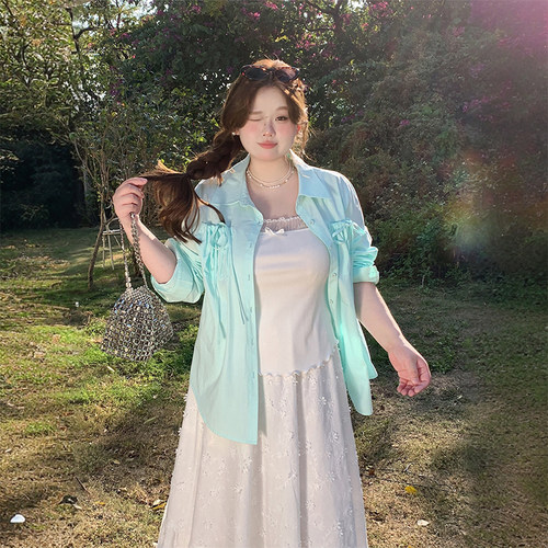 300斤特大码韩版宽松显瘦衬衫女