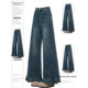 女不贴腿宽松显瘦木耳边直筒裤 胖mm大码 穿搭蓝色牛仔裤 美式 子 女装