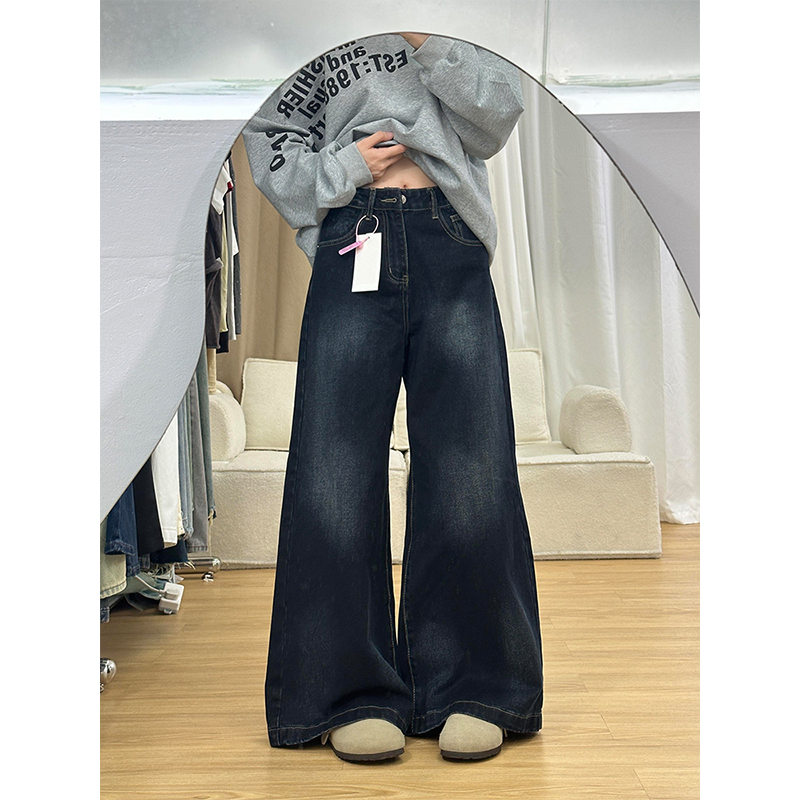 特大码美式ins梨形身材显瘦长裤