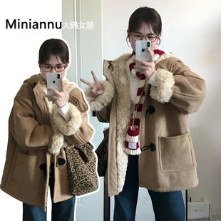 厚外套 超好看冬装 300斤胖mm大码 美拉德穿搭羊羔毛棉服女2025新款