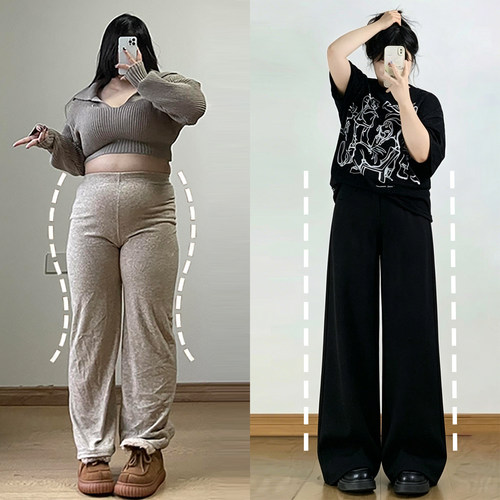 胖mm大码女装垂坠感运动休闲裤女