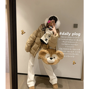 保暖加厚面包服外套女 韩系设计感拼接羽绒棉服女冬季 胖mm大码 女装