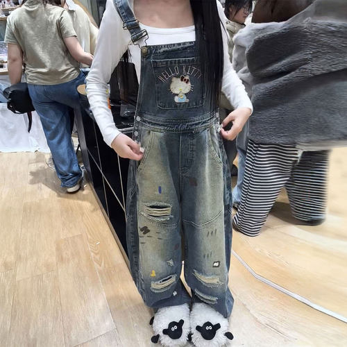 甜辣风背带裤大码女胖mm显瘦裤子