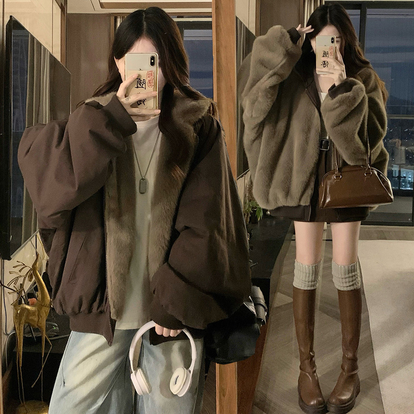 大码女装胖mm美式学院风连帽棉服女冬季设计感两面穿加厚保暖外套,女装/女士精品,大码棉服,淘宝优惠券,粉丝福利购,淘宝优惠卷