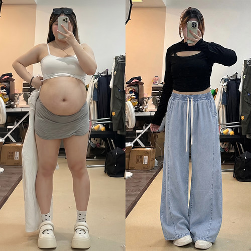 300斤胖mm大码高腰休闲冰丝裤女