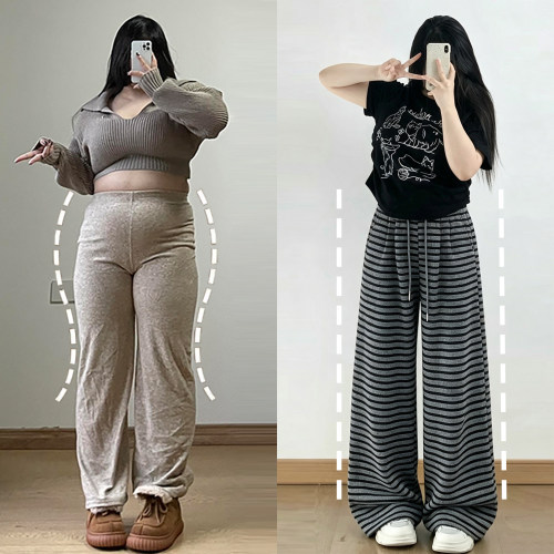 胖mm特大码梨形身材显瘦阔腿裤女