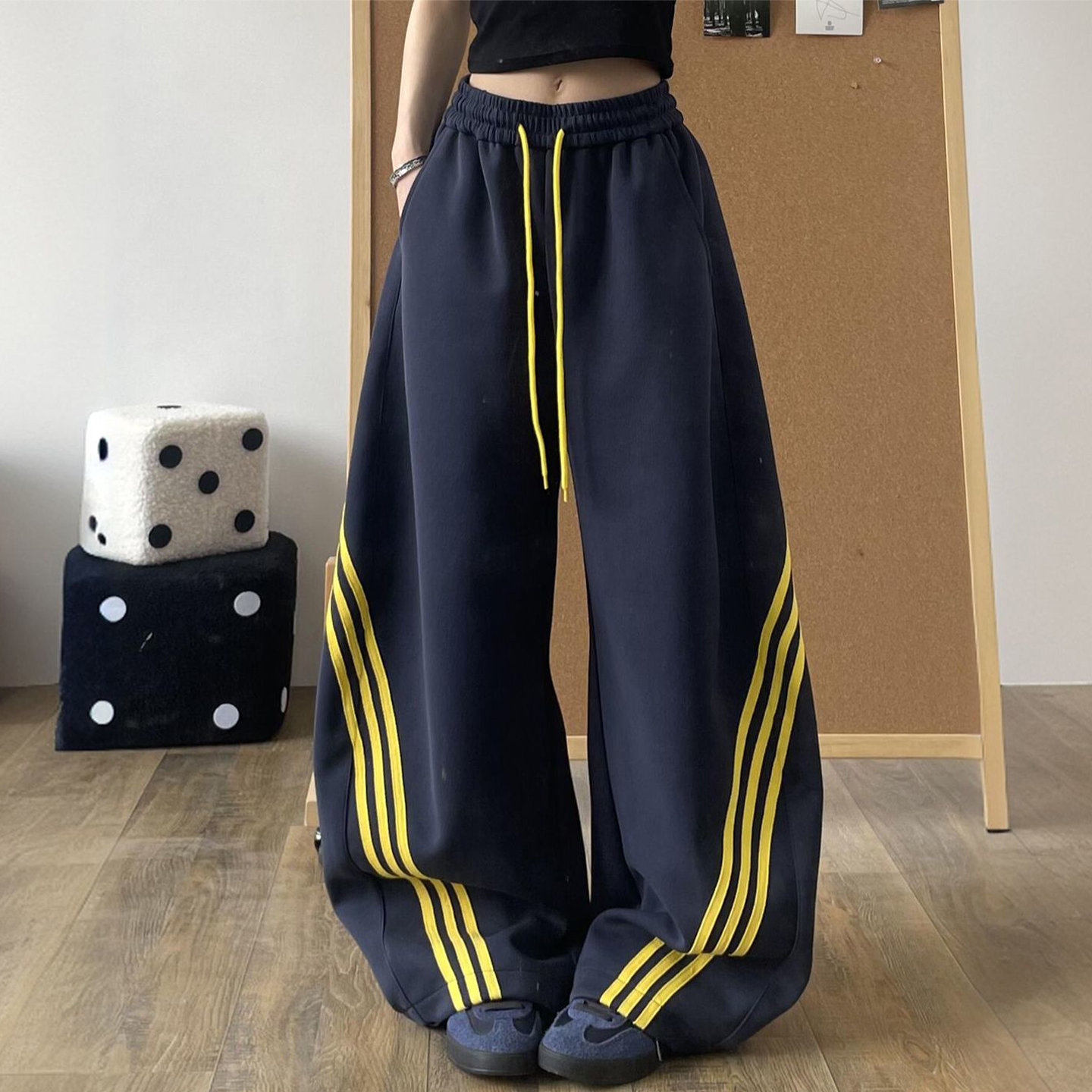 特大码胖mm宽松休闲百搭学生裤子