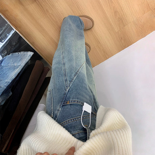 特大码女装韩版宽松百搭牛仔裤女