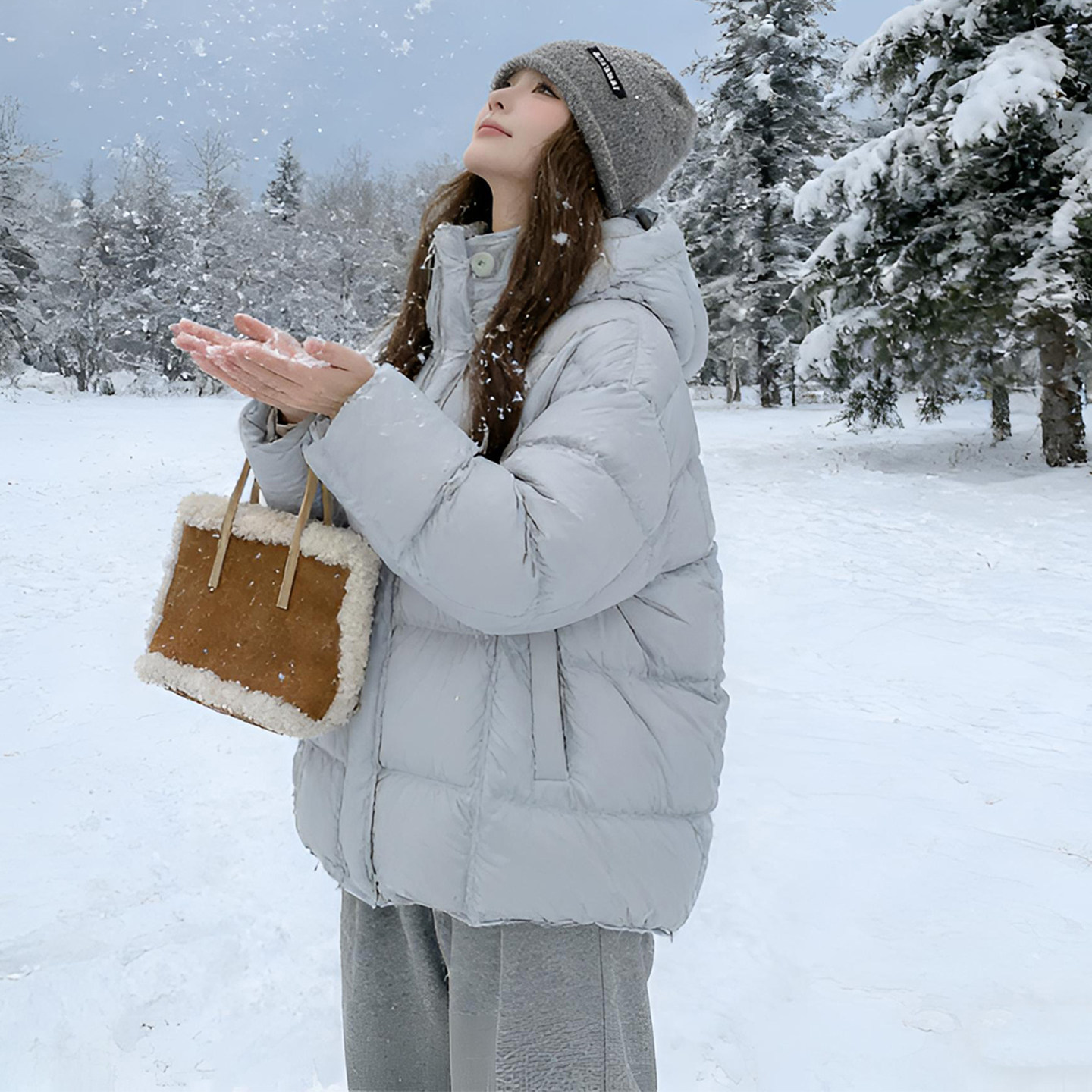 300斤特大码女装超好看的外套冬装胖mm韩版宽松小个子连帽棉服女