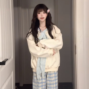 百搭学生长袖 300斤大码 遮肉显瘦连帽卫衣女胖mm时尚 韩版 上衣 女装