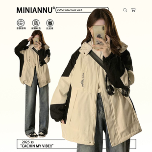 特大码 高级感保暖派克服女学院风百搭加厚冲锋衣棉服外套 胖mm韩版