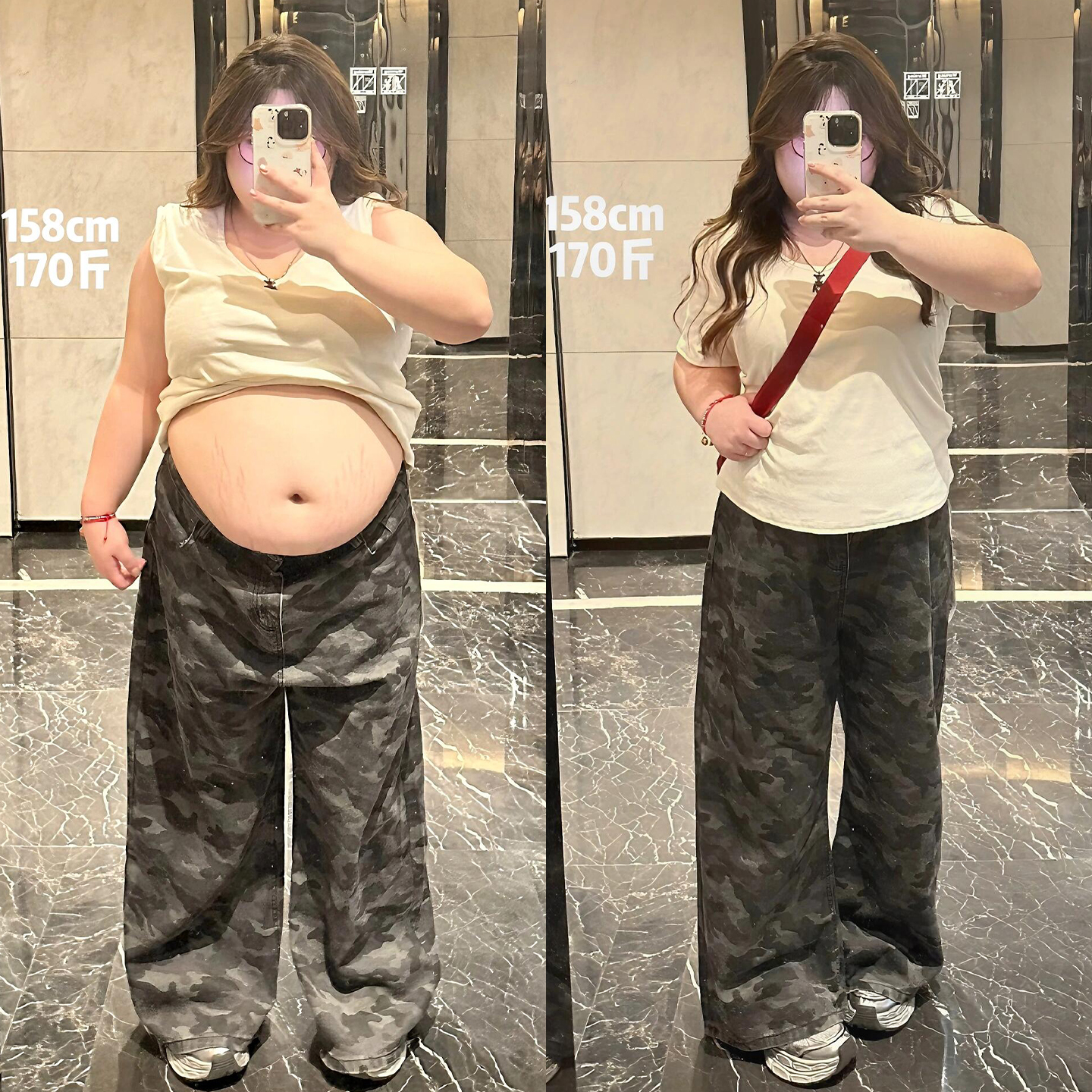大码女装慵懒风个性工装牛仔裤子
