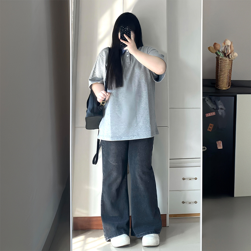 300斤大码韩系chic别致短袖t恤女