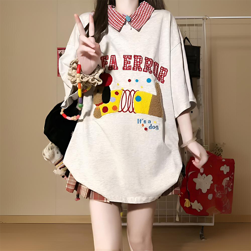 300斤大码宽松显瘦减龄学生t恤女