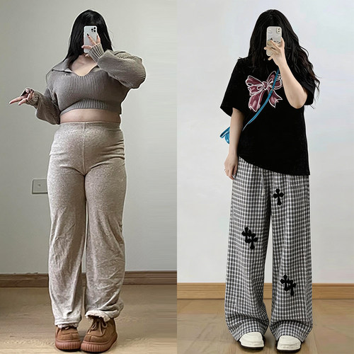 大码女装时尚巨好看百搭的裤子女