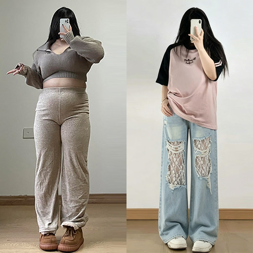 300斤胖mm大码设计感百搭裤子女