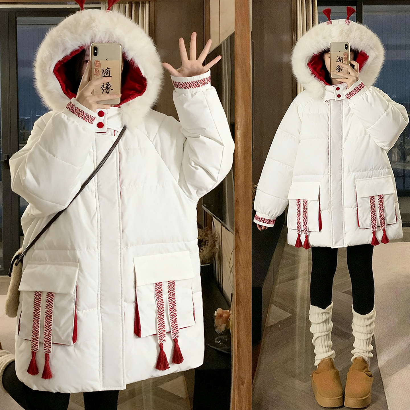 300斤大码女装宽松时尚夹棉外套