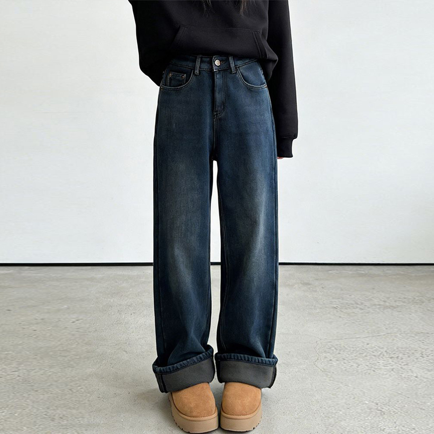 300斤大码女装韩版学院风蓝色牛仔裤女胖mm高腰显瘦遮肉直筒裤子,女装/女士精品,大码裤装,淘宝优惠券,粉丝福利购,淘宝优惠卷