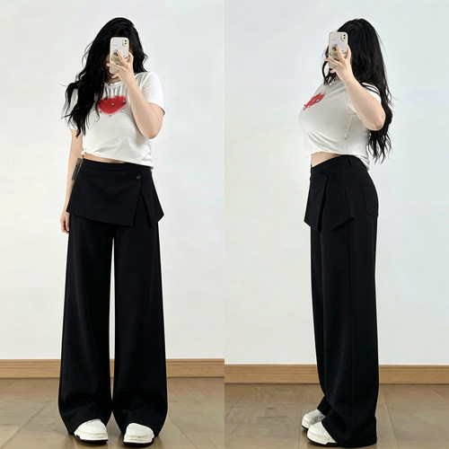 大码女装慵懒风休闲百搭阔腿裤女