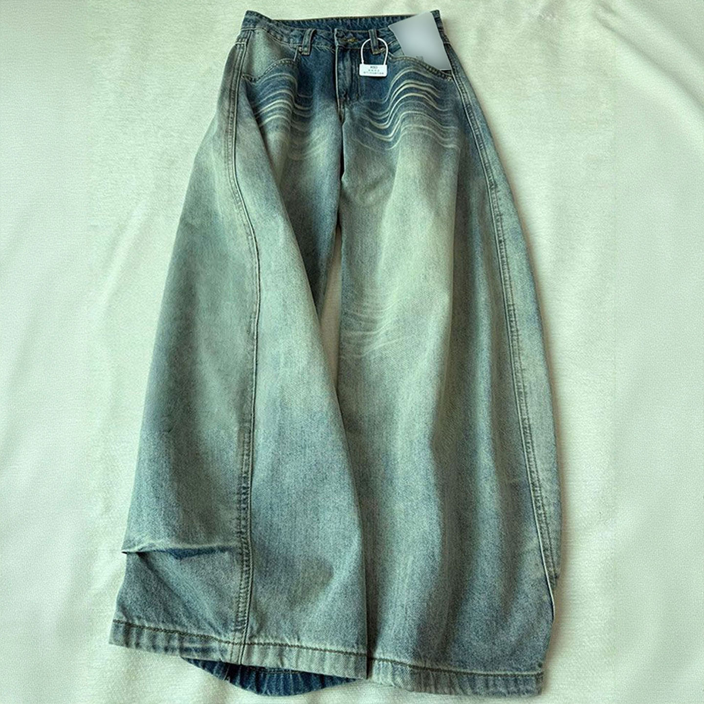 大码女装胖mm蓝色高腰直筒牛仔裤女新款美式穿搭学生休闲阔腿裤子,女装/女士精品,大码裤装,淘宝优惠券,粉丝福利购,淘宝优惠卷