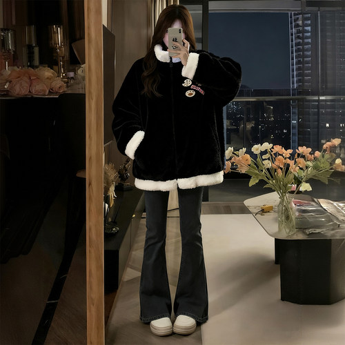 300斤特大码加厚保暖拼色棉衣女