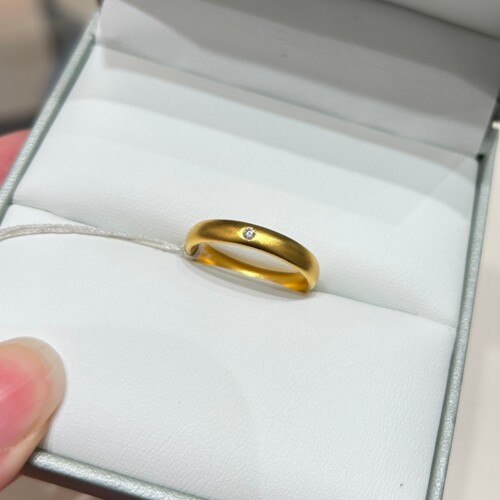 TSL谢瑞麟代购 足金999古法点钻黄金钻石戒指女 简约镶钻专柜正品