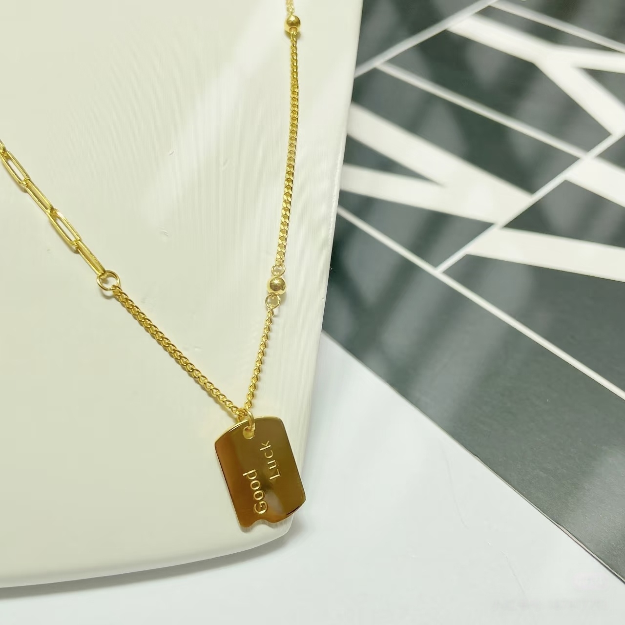 TSL谢瑞麟代购 Good Luck金牌足金999黄金AB链项链 新款专柜正品