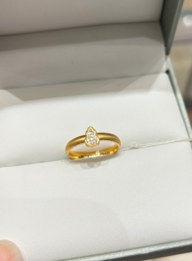 TSL谢瑞麟代购 足金999福禄葫芦黄金钻石戒指女 镶钻专柜正品
